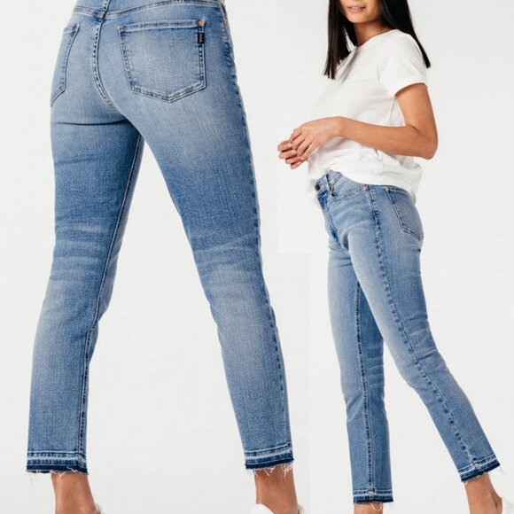 Modern American Soho Crop High Waist Denim Jeans Size 27 Diana Medium Wash $148 - Picture 2 of 16